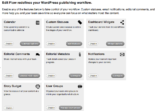 Edit flow modules view